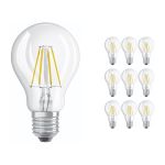 Mehrfachpackung 10x Ledvance CLASSIC LED E27 Birne Fadenlampe Klar 4W 470lm - 840 Kaltweiß | Ersatz für 40W