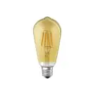 Ledvance Smart+ Wifi E27 Edison Classic Fadenlampe Gold 6W 680lm - 825 Extra Warmweiß | Dimmbar - Ersatz Für 50W